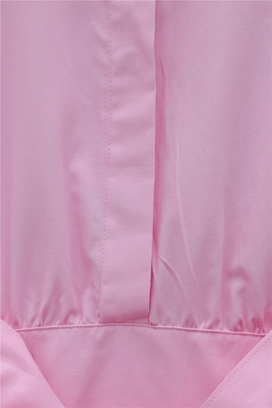 Beli Korsajlı Gizli Patlı Kuşaklı Poplin Tunik -Pembe