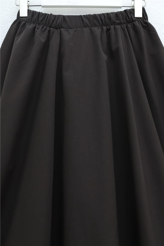 Beli Lastikli Astarlı Poplin Balon Etek -Kahve