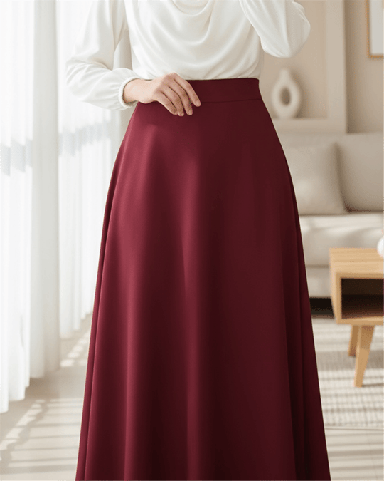 Bol Kiloş Sukuba Puf Etek    -Bordo