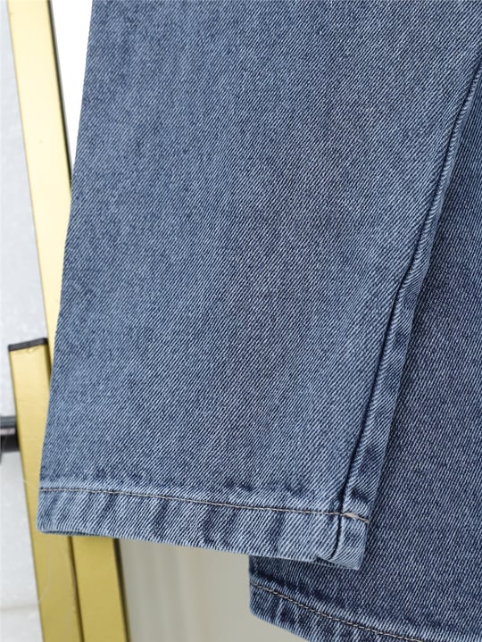 Bol Paça Pantolonlu Önü Bağlamalı Kot Kimono Takım -Buz Mavi