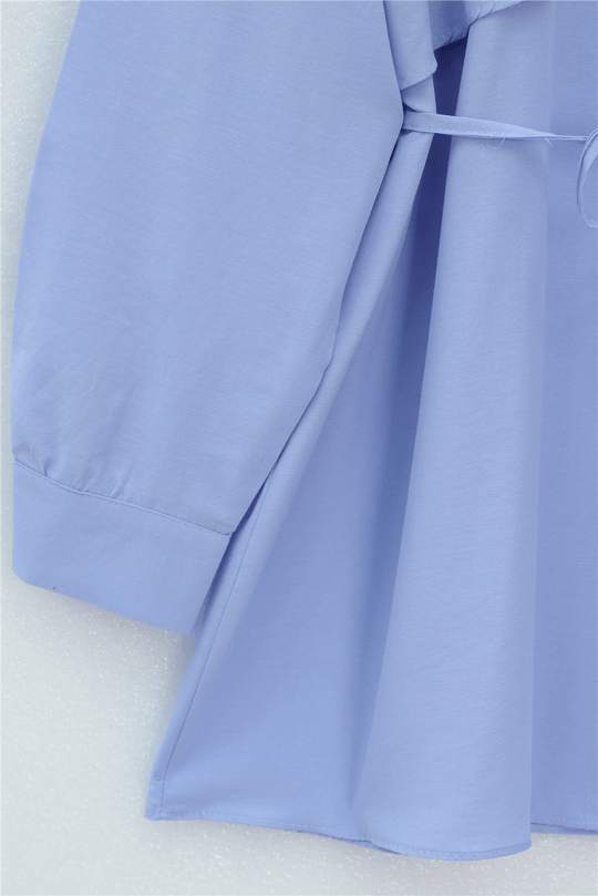 Bolero Detaylı Bağcıklı Poplin Tunik -Bebe Mavi