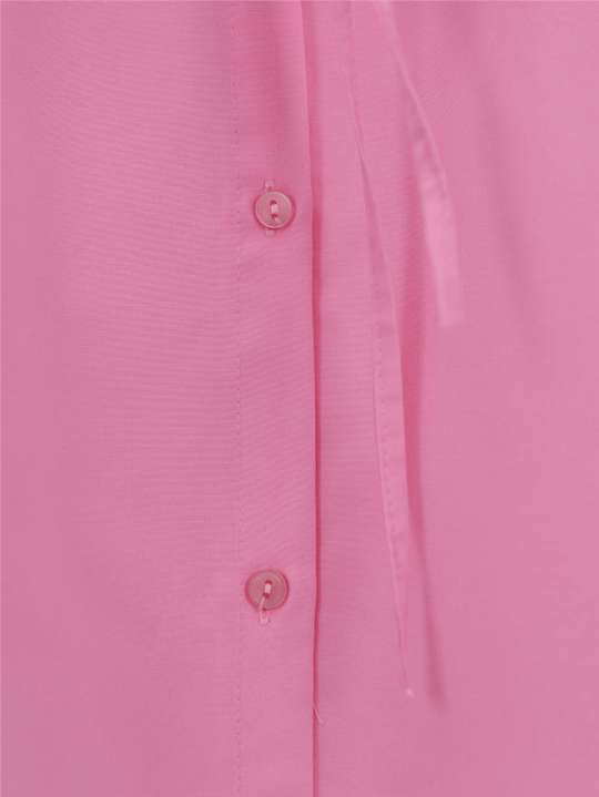 Bolero Detaylı Beli Bağlamalı Yırtmaçlı Gömlek  -Pembe