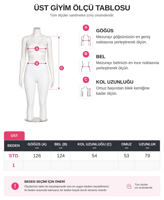Çizgili Kışlık Tesettür Triko Tunik    -Bebe Mavi