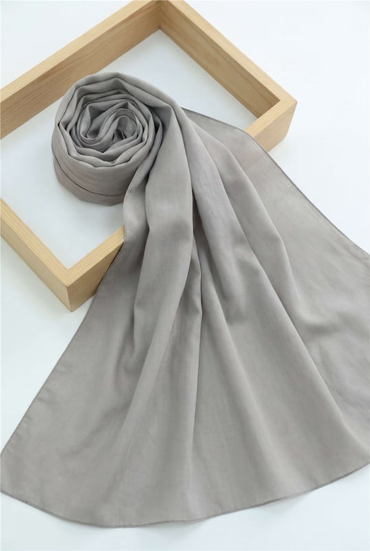 Düz Coton Şal -Gümüş rengi-Şal-201-10108-R47
