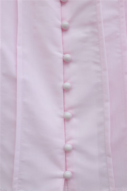 Geniş Yakalı Bağlamalı Kolu Lastikli Eteği Astarlı Poplin Takım  -Pembe
