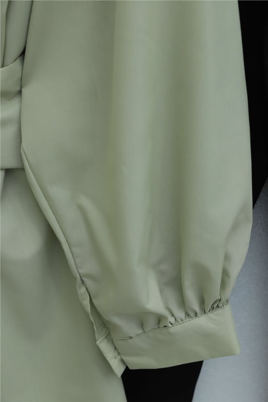Gizli Düğmeli Kuşaklı Poplin Tunik -Çağla Y.