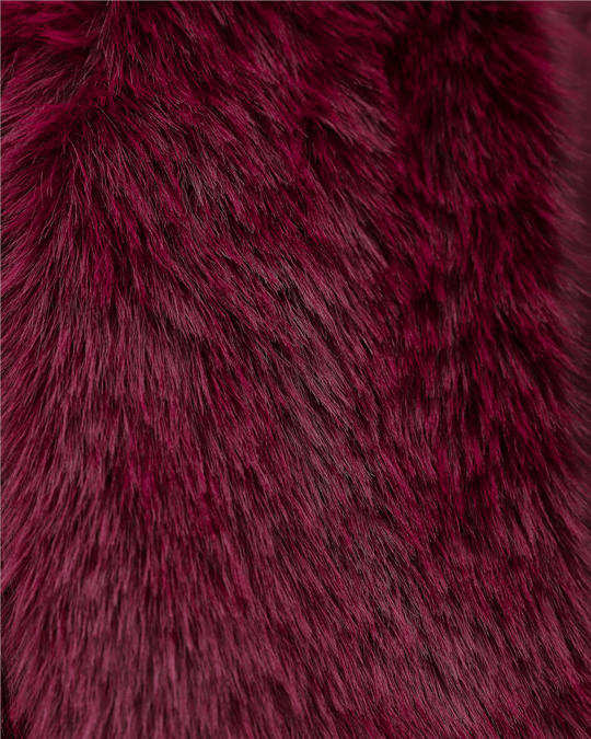 İçi Astarlı Kürklü Kaban -Bordo