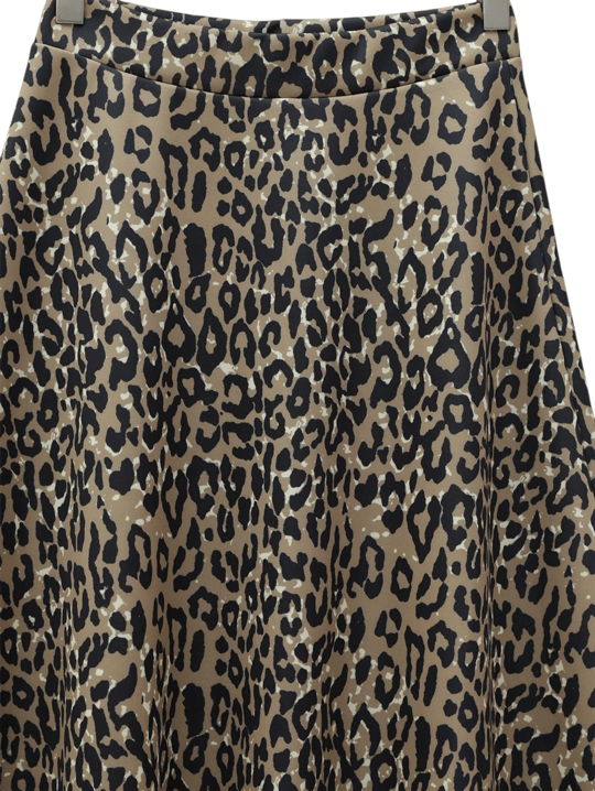 Leopar Desenli Scuba Etek -Vizon