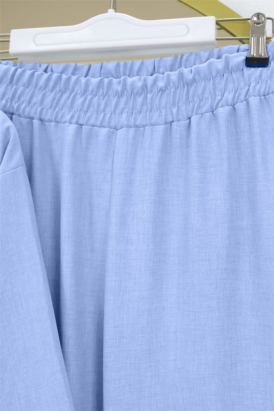 Önden Bağlamalı Pantolonlu Kimono Takım   -Bebe Mavi