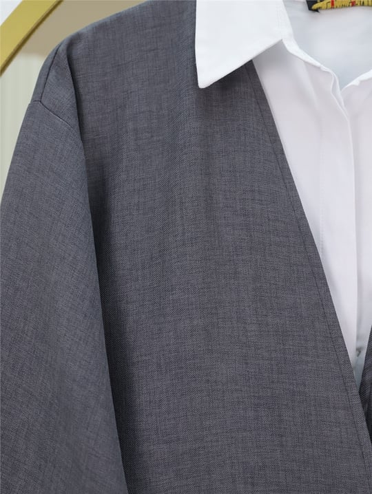 Önden Bağlamalı Pantolonlu Kimono Takım   -Füme