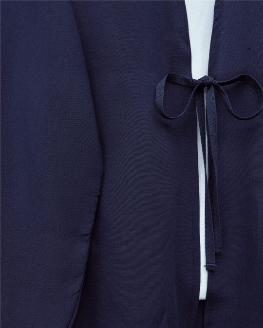 Önü Bağcıklı Poplin Kimono -Laci