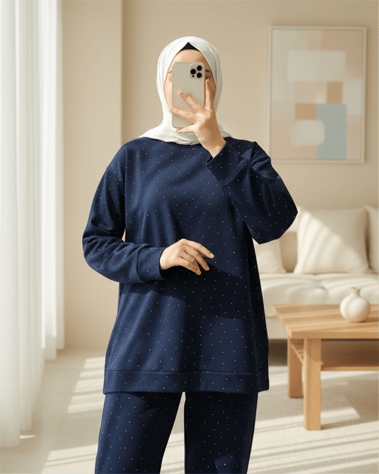 Serpme Taş Detaylı Pantolonlu Oysho Takım  -Laci