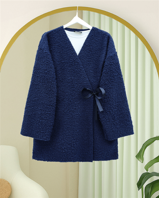 Yandan Bağlamalı Buklet Kimono   -Laci