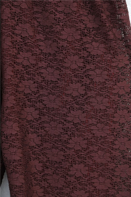 Yuvarlak Yaka Kemerli Dantel Detaylı Astarlı Pantolonlu Takım -Bordo