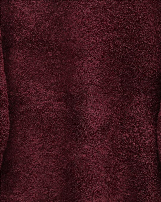 Yuvarlak Yaka Salaş Yumoş Triko  Kazak  -Bordo