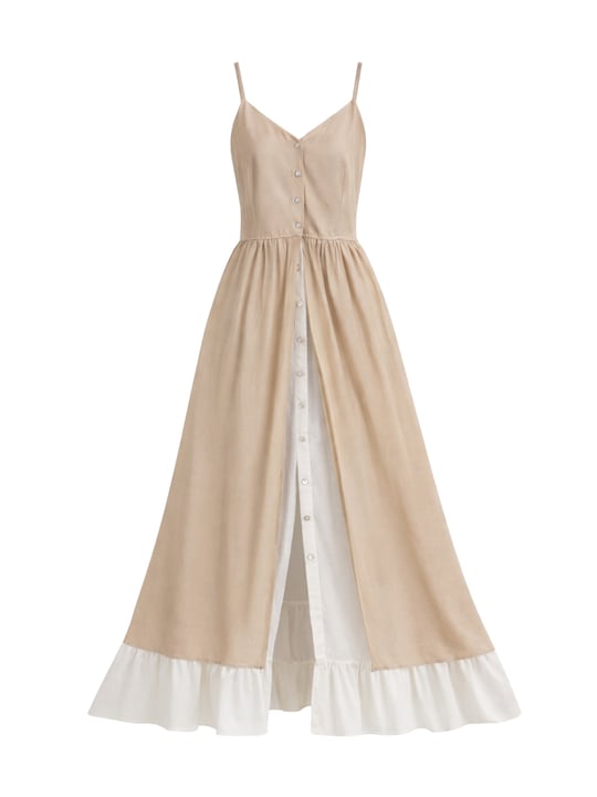 Designer Victorian Countryside Cream Women's Dress | Retrobird