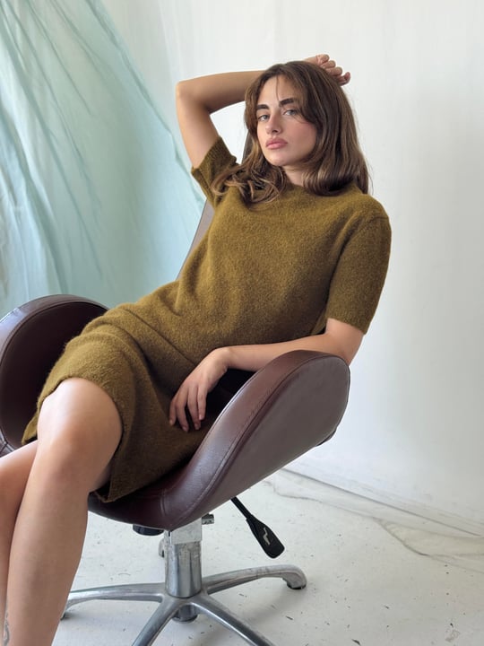 Tobacco Color Women's Knit Dress