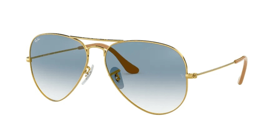 Ray-Ban RB 3025 001/3F gold aviator güneş gözlüğü