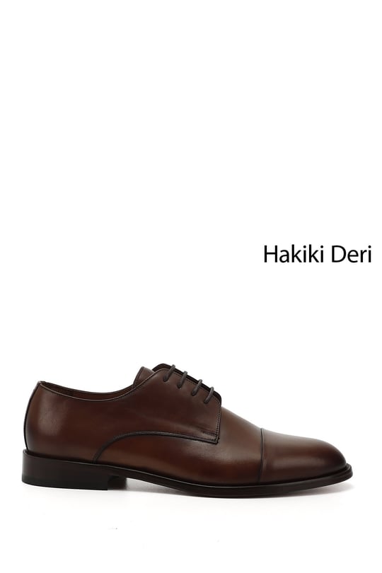 Erkek  Bağcıklı Kösele Taban Hakiki Deri Klasik Ayakkabı