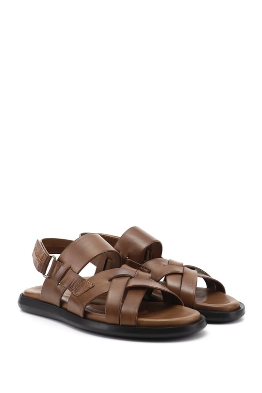 Erkek Ceviz Hakiki Deri Comfort Sandalet