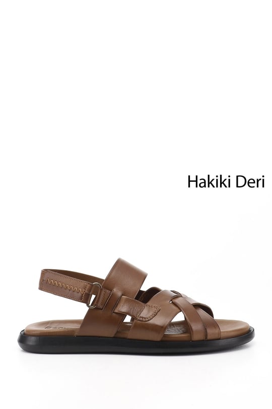 Erkek Ceviz Hakiki Deri Comfort Sandalet