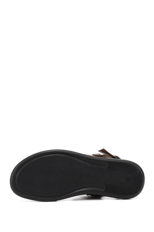 Erkek Ceviz Tokalı Hakiki Deri Comfort Sandalet