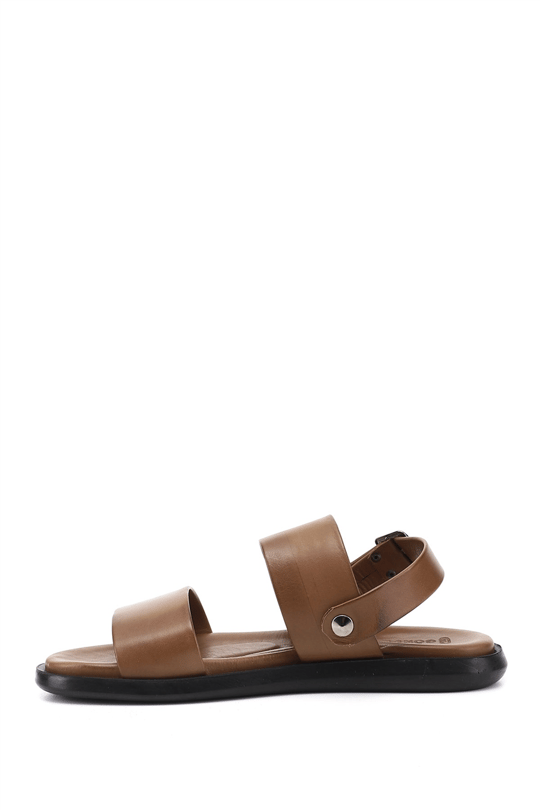 Erkek Ceviz Tokalı Hakiki Deri Comfort Sandalet