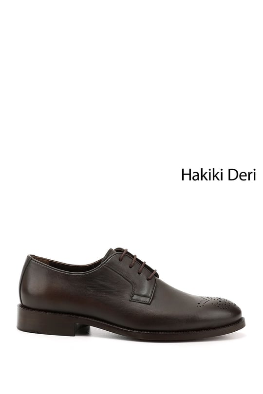Mens Brown Antique Lace-Up Genuine Leather Classic Shoes