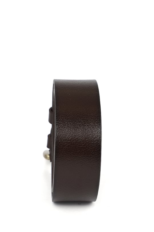 Erkek Kahve Antik Hakiki Deri 4 Cm Kot Kemeri