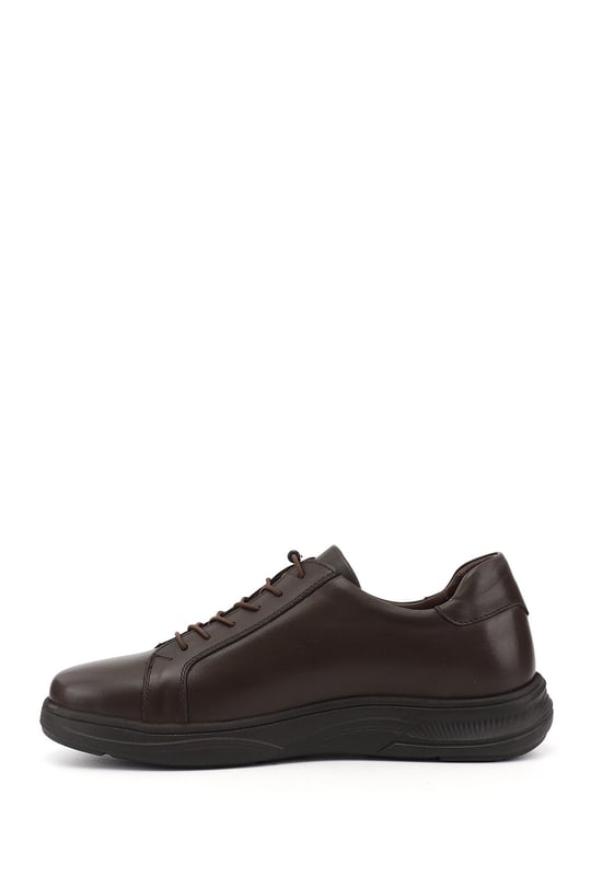 Mens Brown Lace-up Genuine Leather Sneaker