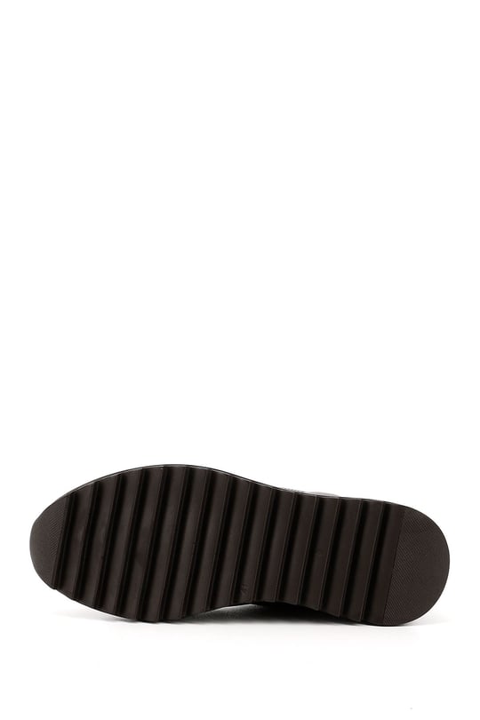 Erkek Kahverengi Hakiki Deri Bağcıklı Sneaker