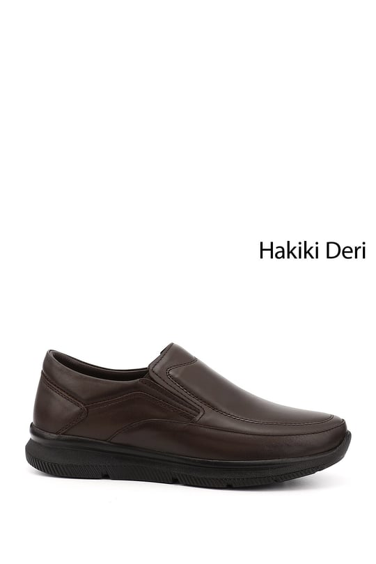Mens Dark Brown Genuine Leather Comfort Shoes