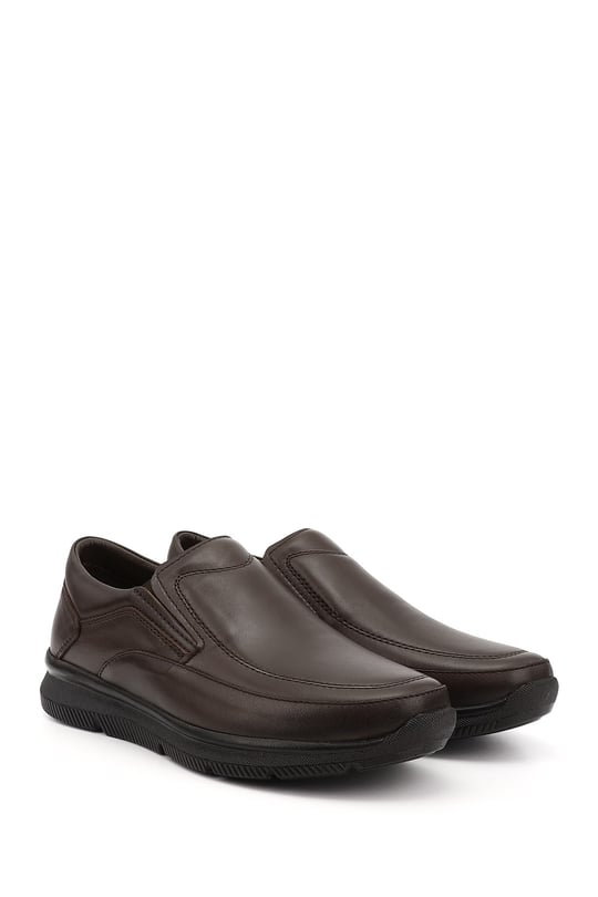 Mens Dark Brown Genuine Leather Comfort Shoes