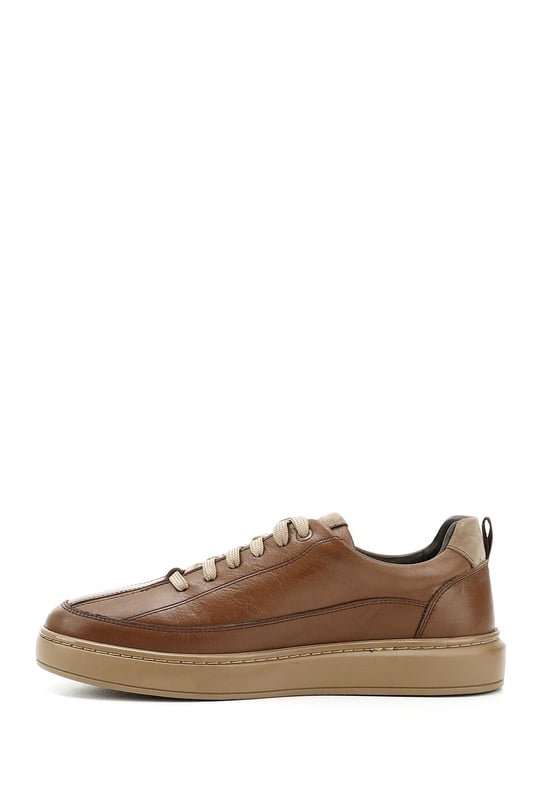 Erkek Kum Bağcıklı Kauçuk Taban Hakiki Deri Sneaker