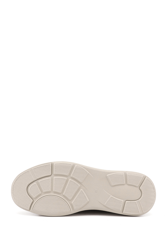Erkek Kum Nubuk Bağcıklı Hakiki Deri Sneaker