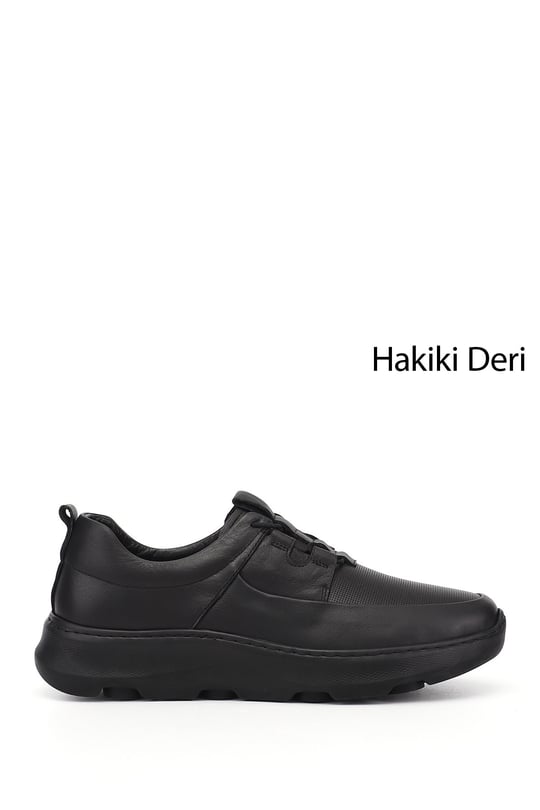 Erkek Siyah Hakiki Deri Comfort Ayakkabı