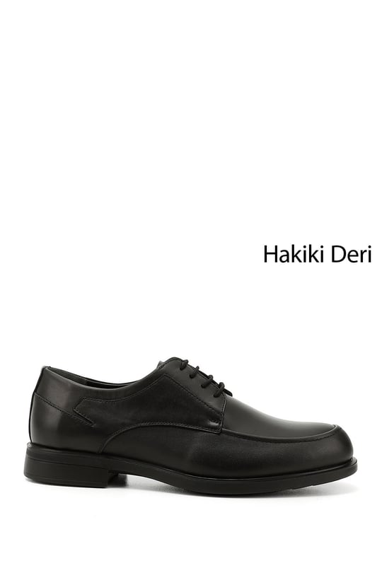 Mens Black Lace-Up Genuine Leather Classic Shoes