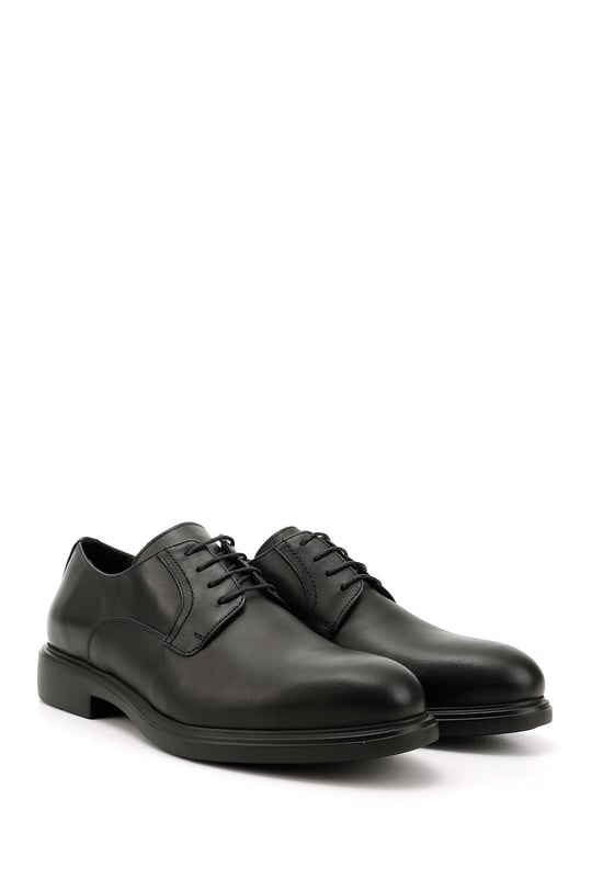 Mens Black Lace-Up Genuine Leather Classic Oxford Shoes
