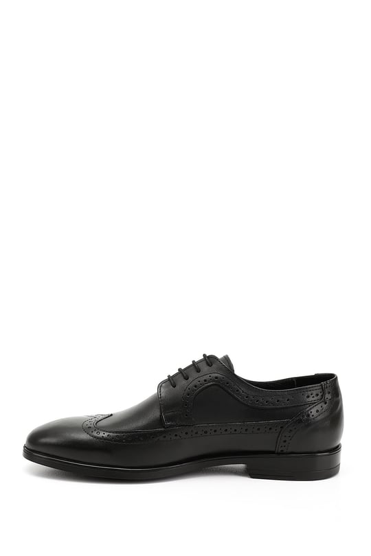 Mens Black Lace-Up Genuine Leather Classic Shoes
