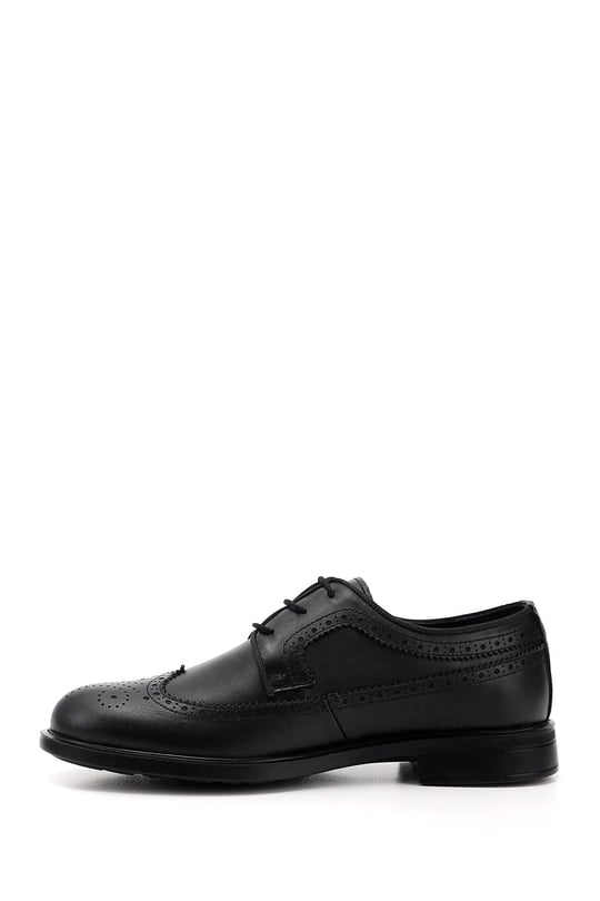 Mens Black Lace-Up Genuine Leather Classic Shoes