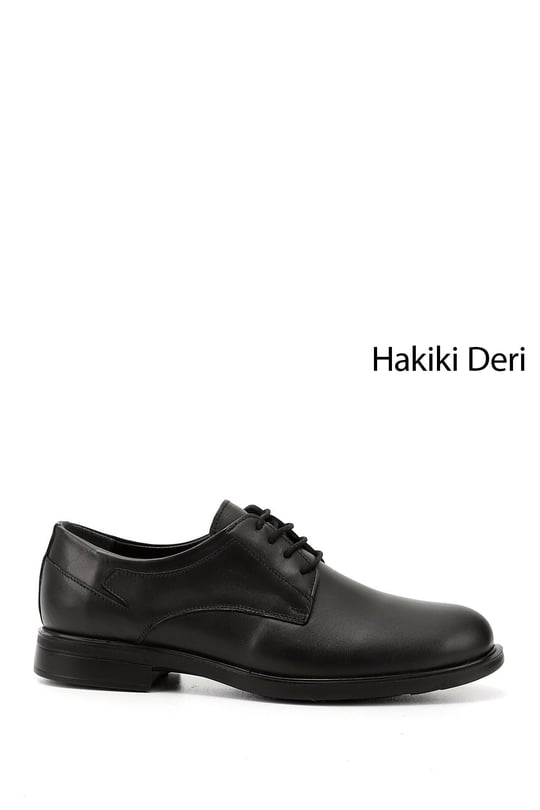 Mens Black Lace-Up Genuine Leather Classic Shoes