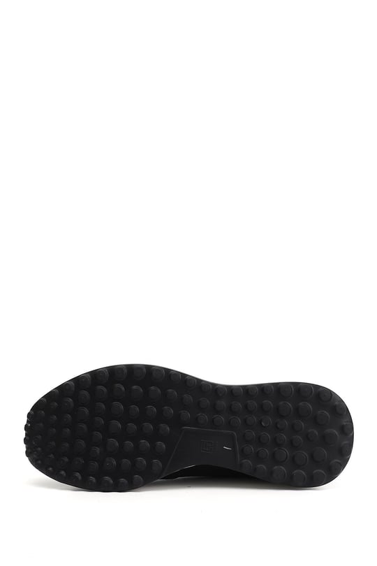 Erkek Siyah Bağcıklı Hakiki Deri Sneaker