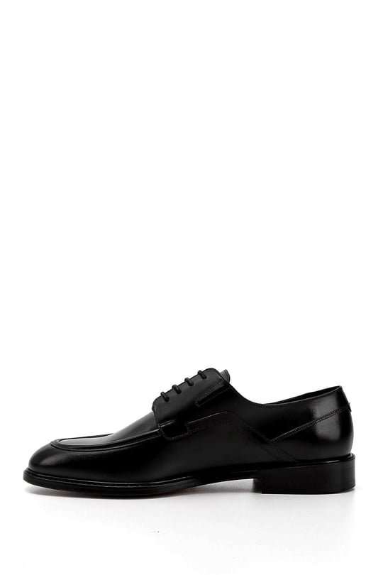 Mens Black Lace-Up Leather Sole Genuine Leather Classic Shoes