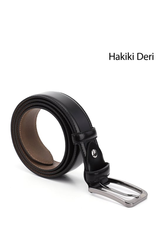 Mens Black Genuine Leather 3.5 Cm Classic Belt