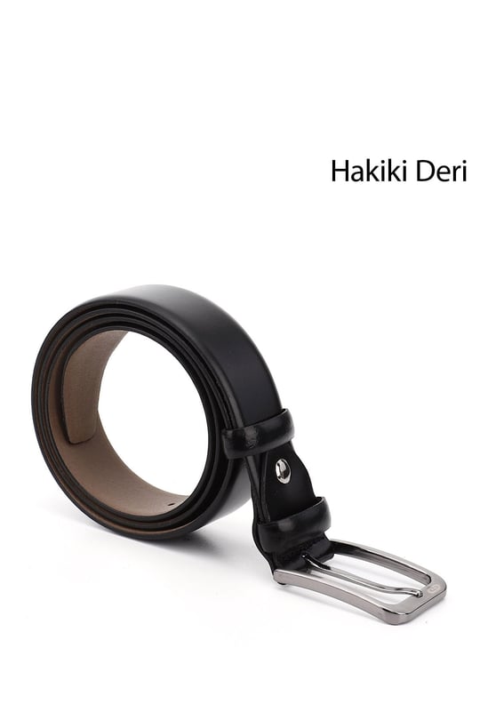 Mens Black Genuine Leather 3.5 Cm Classic Belt
