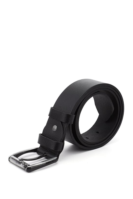 Erkek Siyah Hakiki Deri 4 Cm Kot Kemeri