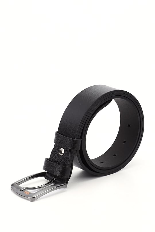 Mens Black Genuine Leather 4cm Jeans Belt