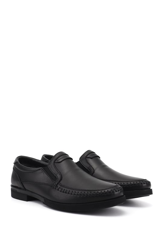 Mens Black Genuine Leather Comfort Shoes