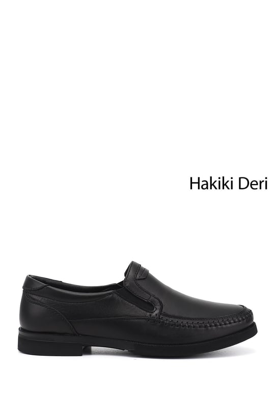 Mens Black Genuine Leather Comfort Shoes