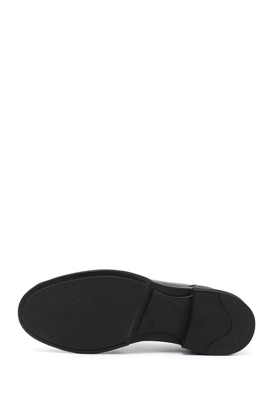 Mens Black Genuine Leather Comfort Shoes